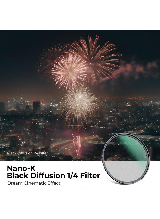 K&F Concept - K&F Concept 49mm Black Diffusion 1/4 Filter Mist Cinematic Effect Filter with 18 Multi-Layer Coatings for Video/Vlog/Portrait Photography (K-Series) - Image 1