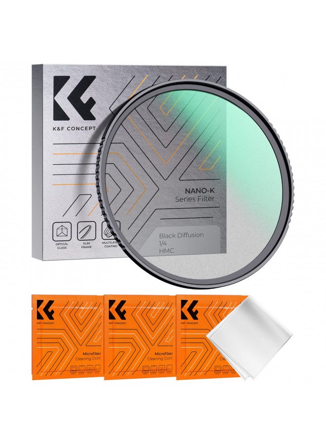 K&F Concept - K&F Concept 49mm Black Diffusion 1/4 Filter Mist Cinematic Effect Filter with 18 Multi-Layer Coatings for Video/Vlog/Portrait Photography (K-Series) - Image 1