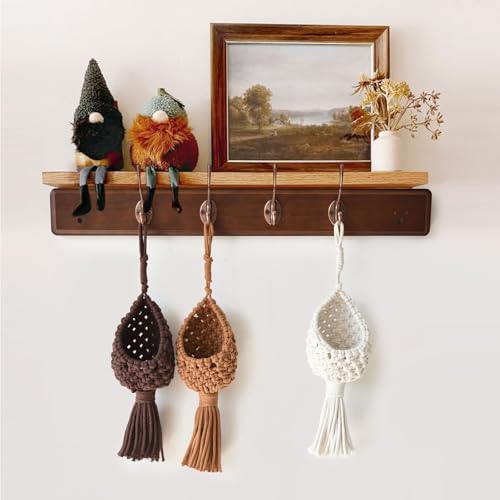 Jakalin Macrame Basket Decor Set of 3 Boho Basket Decor for Home Macrame Wall Hanging Storage Baskets for Living Room, Bedroom, Entryway Handmade Boho Art, Rustic Home Decor ﻿ - Image 2