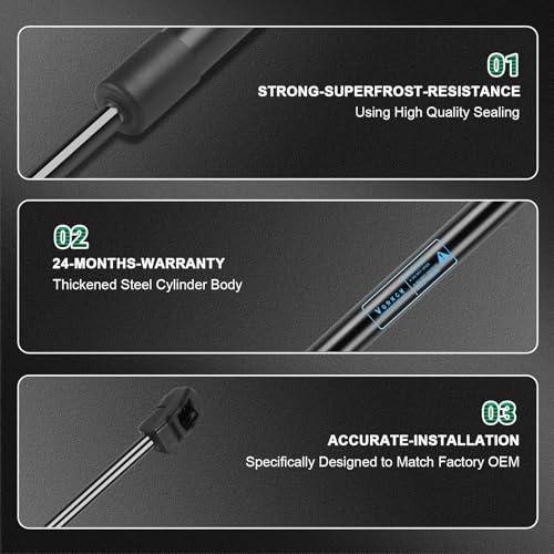 Vurkcy 2 PCS Rear Window Glass Shocks Struts Lift Supports Gas Springs Fit for Ford Expedition/Lincoln Navigator 2007 2008 2009 2010 2011 2012 2013 2014 2015 2016 2017, Replace 6253 PM3016 - Image 4