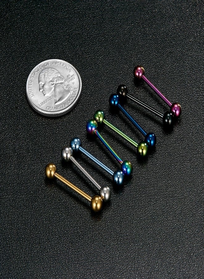 VCMART 12mm-18mm 14G Tongue Rings Straight Barbells Surgical Steel Body Piercing Jewelry, Stainless Steel - Image 4
