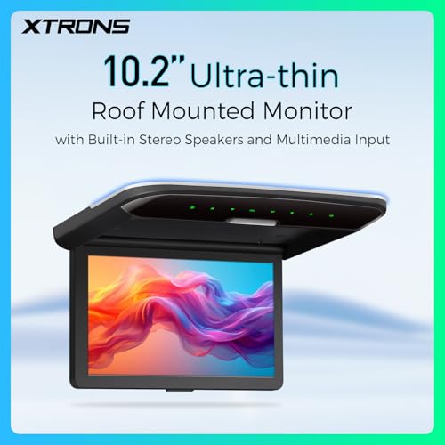 Xtrons إكس ترونز مشغل سقف السيارة 10.2 بوصة بشاشة IPS 1280 * 720 مثبت على السقف يدعم HDMI و USB و AV (بدون محرك DVD) - Image 2