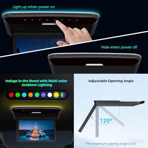 Xtrons إكس ترونز مشغل سقف السيارة 10.2 بوصة بشاشة IPS 1280 * 720 مثبت على السقف يدعم HDMI و USB و AV (بدون محرك DVD) - Image 5