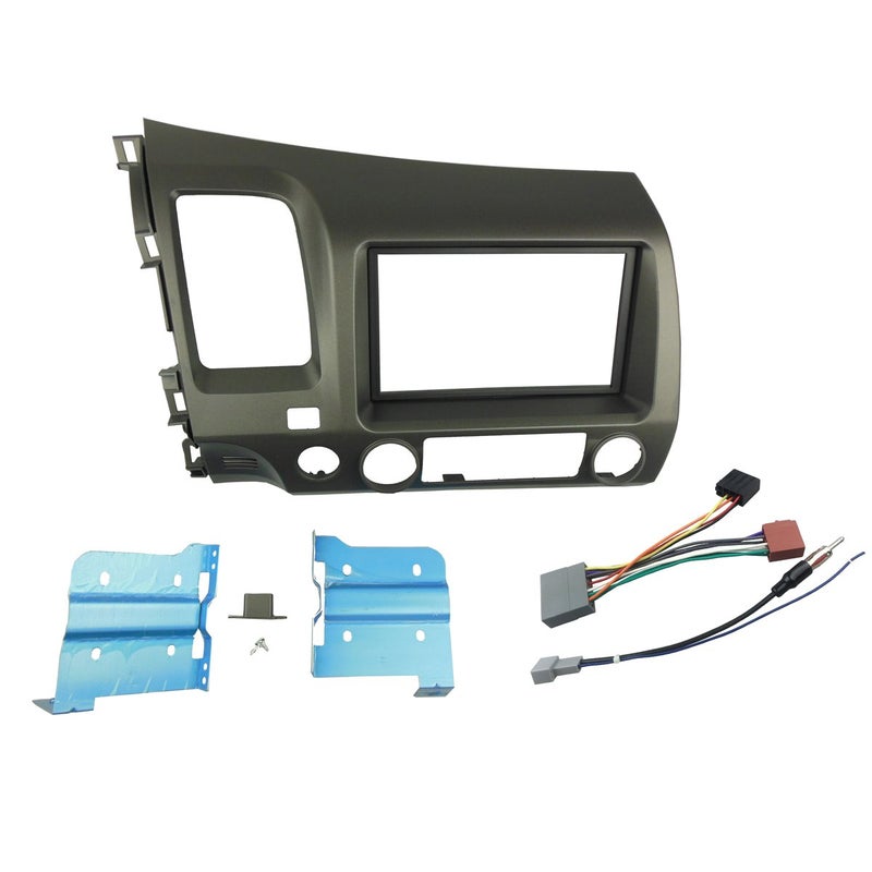 DKMUS Double Din Radio Stereo Dash Install Mount Trim Kit for Honda Civic 2006-2011 with Wiring Harness Antenna Adapter - Image 5