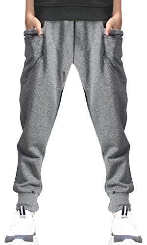 BINPAW Boys Cotton Jogger Sports Sweat Pants Sweatpants with Side Pockets, Grey, 6T-7T(6-7 Years)=Tag 130 - Image 1