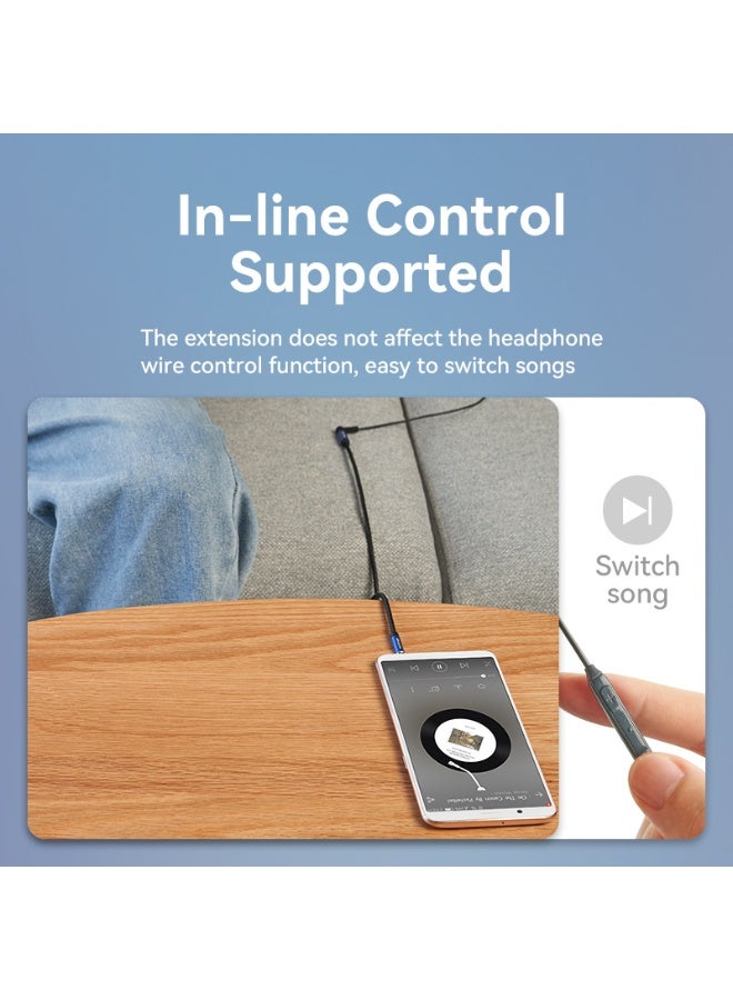 VENTION Cotton Braided TRRS 3.5mm Male to 3.5mm Female Audio Extension Cable 0.5M Blue Aluminum Alloy Type Model # BHCLD - Image 4