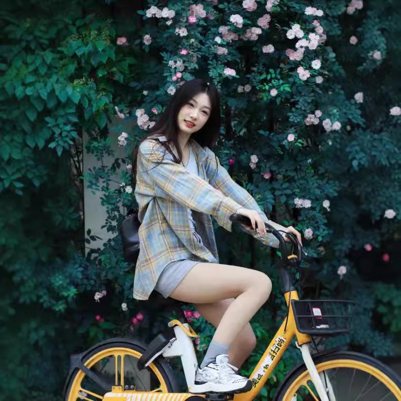 Sweet Style Pure Cotton Plaid Long Sleeve Shirt Loose Casual Sunscreen Shirt Special - Image 5