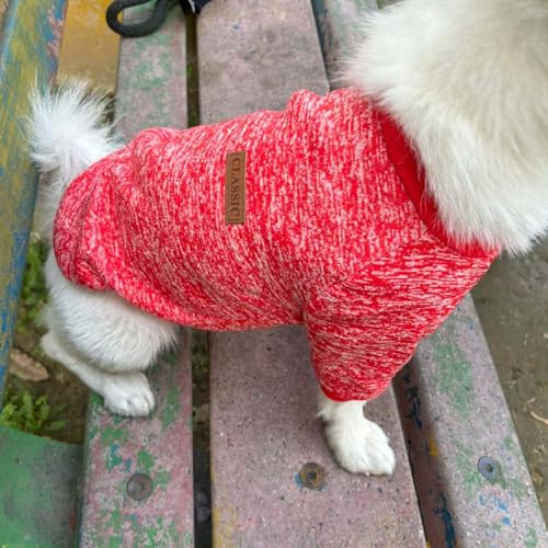 Lulala Dog Classic Knitwear Sweater, Fleece Coat only for Small Dog & Puppies, Warm Pet Dog Cat Clothes, Soft Puppy Customs (Orange-Red-6 Inch) - Image 2