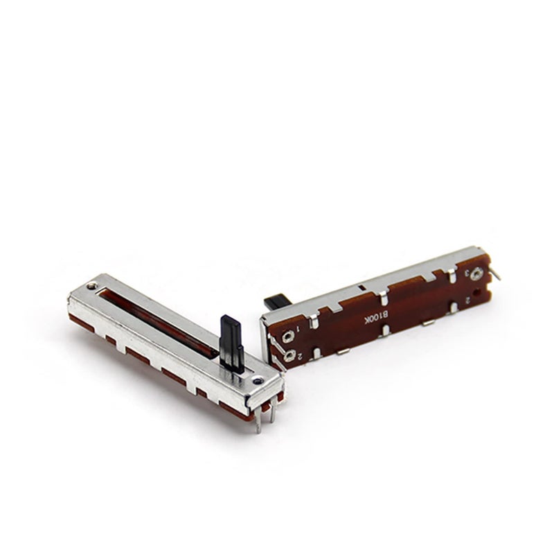 Fielect 5Pcs 100K Slide Potentiometer Carbon Film Fader Variable Resistors Mixer 45 x 9.5mm B100K 3Pins Ohm Linear Potentiometers for Dimming Tuning - Image 4