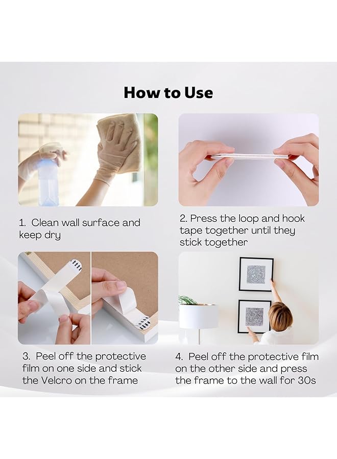 erorex 36 Pairs 72 Strips Heavy No Nails Picture Hanging Strips Removable Picture Mounting Adhesive Strips Damage Free Adhesive Mounting Strips For Pictures And Photos Frame Hanging 70 * 16Mm - Image 4