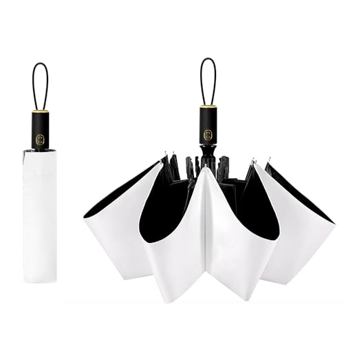 Cuby UV Sun Umbrella Compact Folding Travel Umbrella Auto Open and Close for Windproof, Rainproof & 99% UV Protection Parasol with Black Anti-UV Coating - Image 1