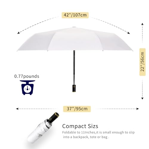 Cuby UV Sun Umbrella Compact Folding Travel Umbrella Auto Open and Close for Windproof, Rainproof & 99% UV Protection Parasol with Black Anti-UV Coating - Image 4
