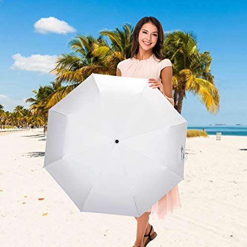 Cuby UV Sun Umbrella Compact Folding Travel Umbrella Auto Open and Close for Windproof, Rainproof & 99% UV Protection Parasol with Black Anti-UV Coating - Image 5