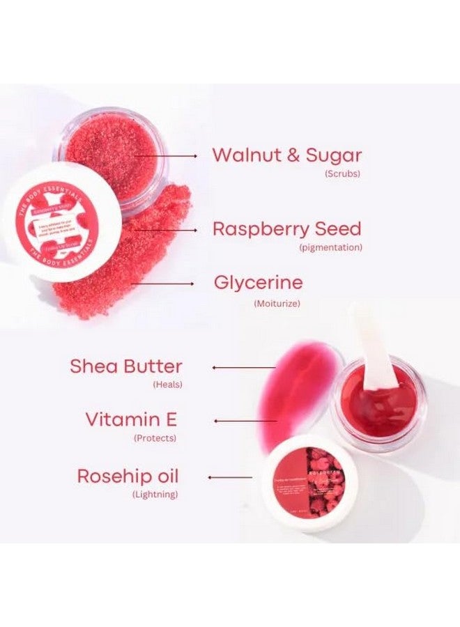 Mu مقشر الشفاه وقناع الشفاه توت العليق من M & U (مجموعة) | لعلاج الشفاه الجافة، الداكنة، المدخنين، الملونة، المتعرضة للشمس والمتشققة | للرجال والنساء | 100% طبيعي ونباتي - Image 2