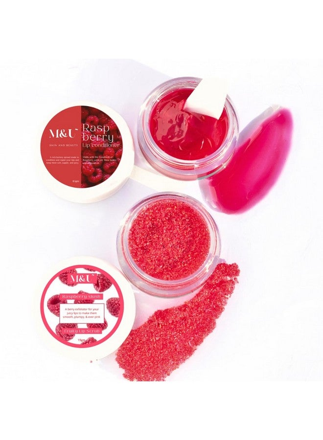 Mu مقشر الشفاه وقناع الشفاه توت العليق من M & U (مجموعة) | لعلاج الشفاه الجافة، الداكنة، المدخنين، الملونة، المتعرضة للشمس والمتشققة | للرجال والنساء | 100% طبيعي ونباتي - Image 1