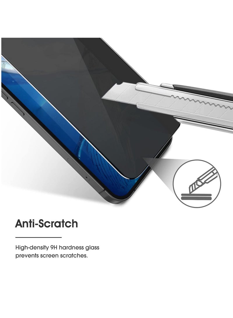 BORTONY Pack of 2 iPhone 14 Pro Privacy Screen Protector 9H Anti Spy Dark Film Guard Case Friendly Bubble Free Tempered Glass for Apple iPhone 14 Pro 6.1 Inch 2022 - Image 4