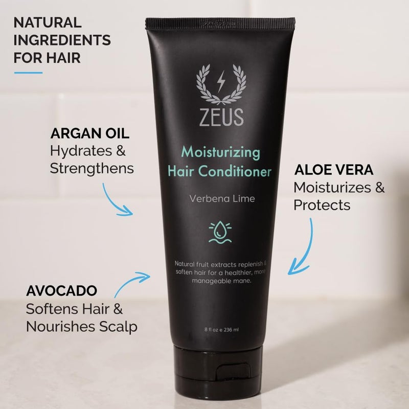 ZEUS Daily Moisturizing Conditioner for Men with Argan Oil & Natural Fruit Extracts to Cleanse, Strengthen, Hydrate, Nourish and Soften Hair for Lasting Strength & Shine (Made in USA) 8 oz. - Image 2