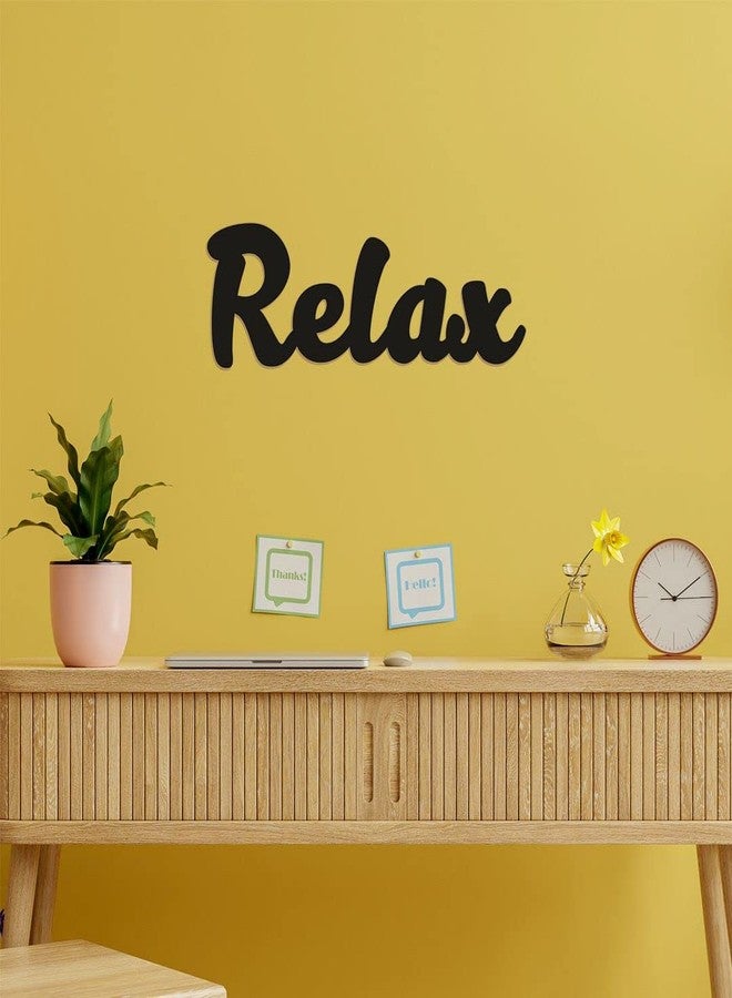 CVANU Relax MDF Plaque Cut-Out for Decoration_Size(4.8inch X 15inch)_Black_cv13 - Image 3