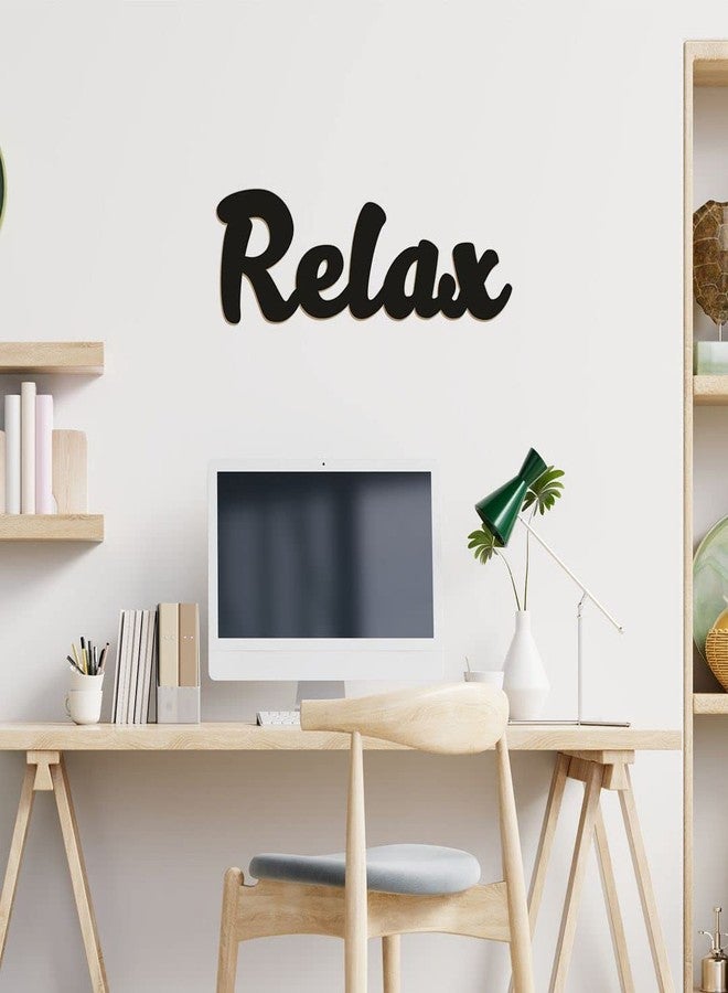 CVANU Relax MDF Plaque Cut-Out for Decoration_Size(4.8inch X 15inch)_Black_cv13 - Image 2