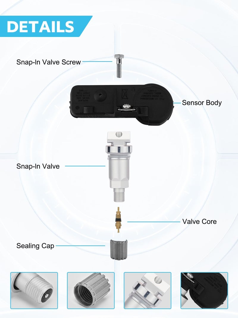 TAUTOY حساسات ضغط الإطارات TAUTOY 315MHz TPMS لفورد 2005-2011 إيسكيب إيدج إكسبيديشن إكسبلورر فليكس فوكوس F-150 فيوجن موستانج لينكولن MKS MKT MKX MKZ مازدا ميركوري استبدال# 6F2Z1A189A 7L1Z1A189A - Image 4