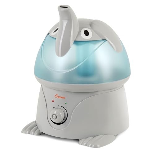 Crane Cute Animal Humidifier for Kids Bedroom and Nursery Ultrasonic Cool Mist 1 Gallon Auto Shut Off Cool Mist Humidifier