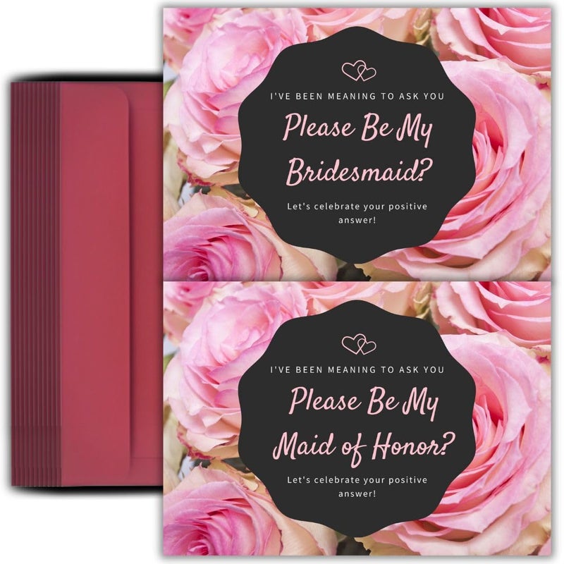 AanyaCentric Set of 12nos Bridesmaid Proposal Invitation Card 5.8x8.3inch 1 for Maid of Honour & 11 for Bridesmaid - Image 1