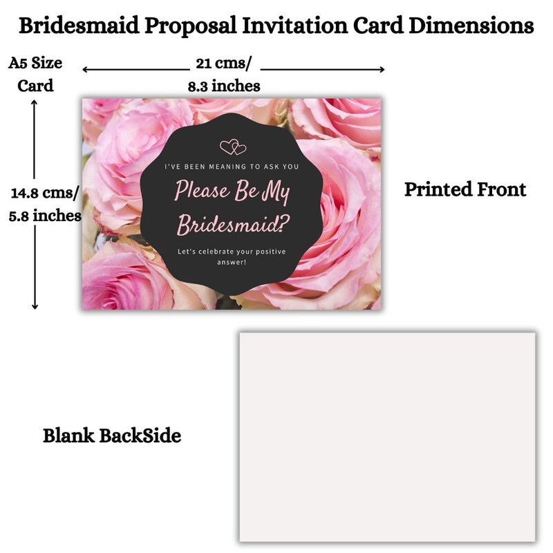 AanyaCentric Set of 12nos Bridesmaid Proposal Invitation Card 5.8x8.3inch 1 for Maid of Honour & 11 for Bridesmaid - Image 3
