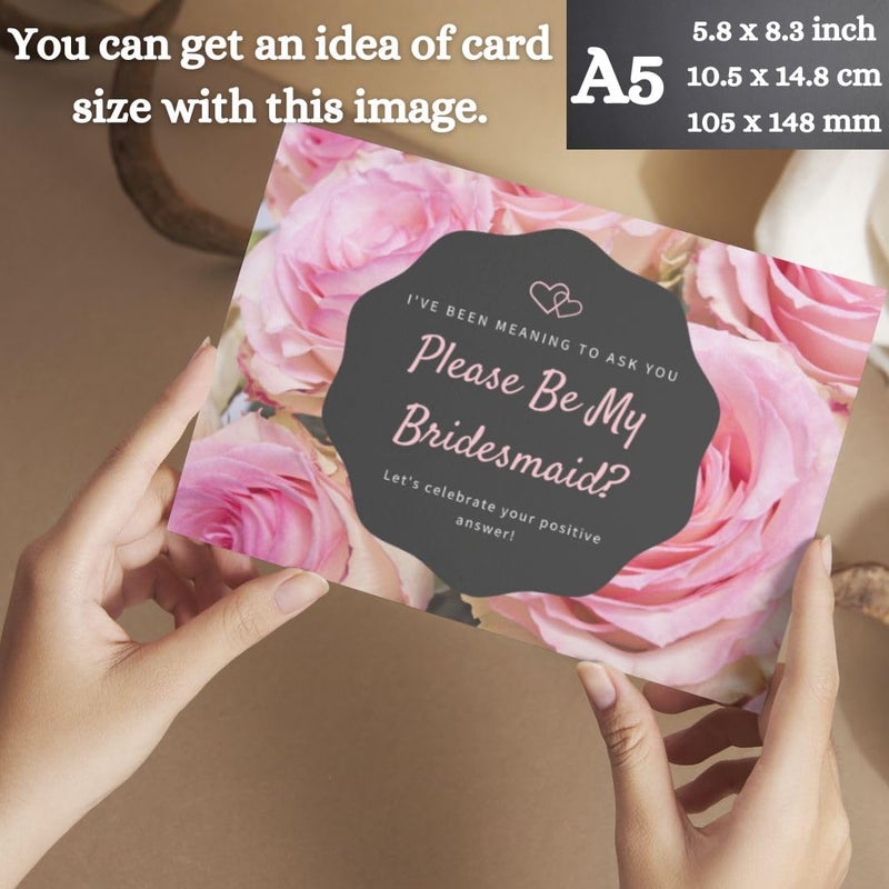 AanyaCentric Set of 12nos Bridesmaid Proposal Invitation Card 5.8x8.3inch 1 for Maid of Honour & 11 for Bridesmaid - Image 5