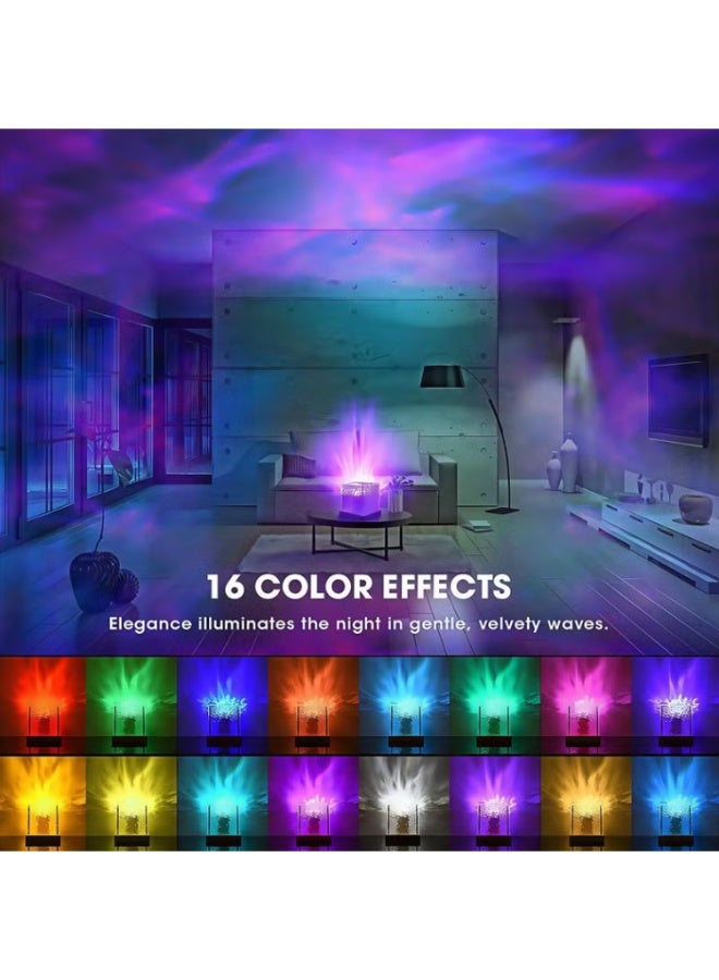 16 Colors Water Ripple Table Lamp Creative Bedside Flame Atmosphere Light Romantic Night Light Gift Starry Sky Projection Light - Image 5