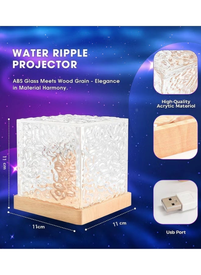 16 Colors Water Ripple Table Lamp Creative Bedside Flame Atmosphere Light Romantic Night Light Gift Starry Sky Projection Light - Image 2
