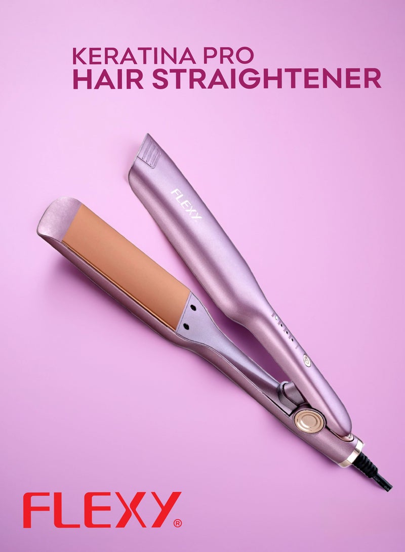 Flexy Flexy Keratina PRO Hair Straightener with Coconut Therapy, Temperature Display, Fast Heating PTC, 980°F Control, Curling Stick, Anti-Stick Plates, All Hair Types, 2-Year Warranty  - Image 2