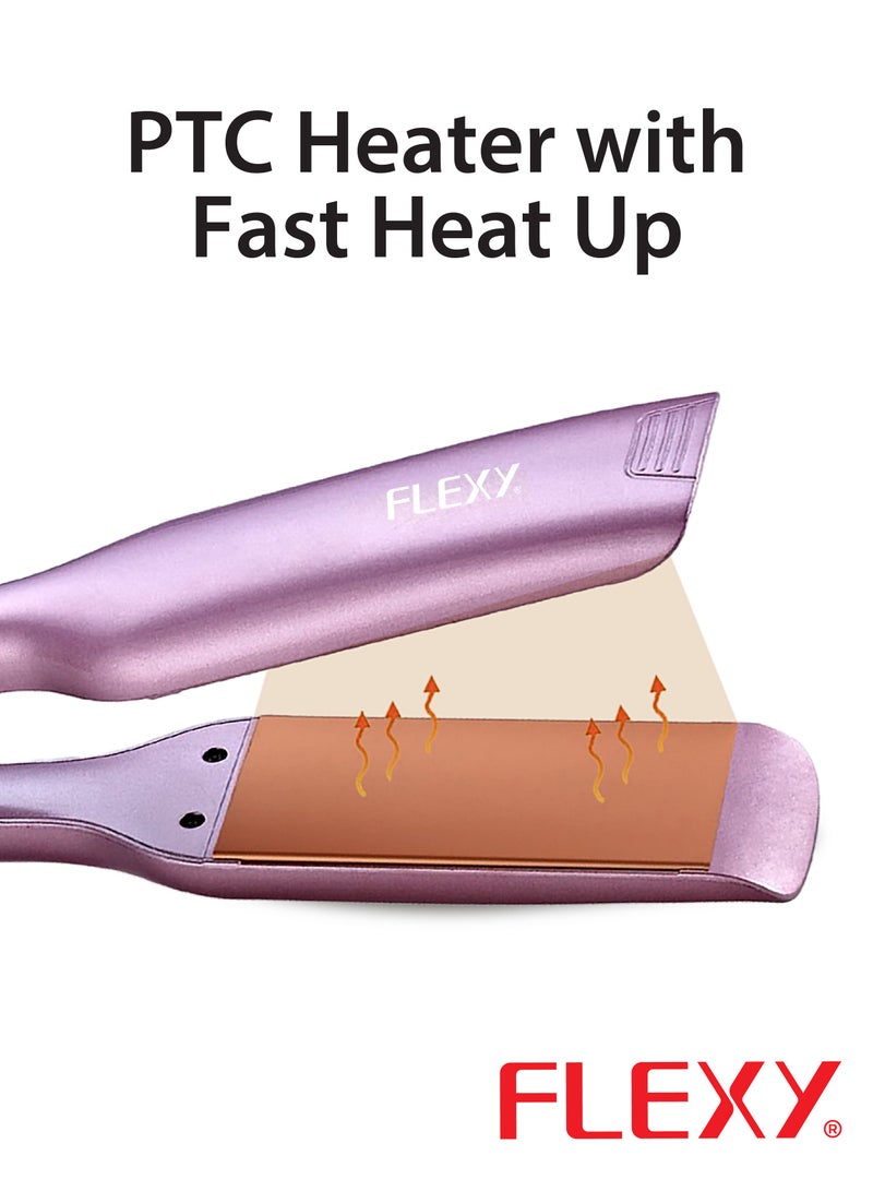 Flexy Flexy Keratina PRO Hair Straightener with Coconut Therapy, Temperature Display, Fast Heating PTC, 980°F Control, Curling Stick, Anti-Stick Plates, All Hair Types, 2-Year Warranty  - Image 3