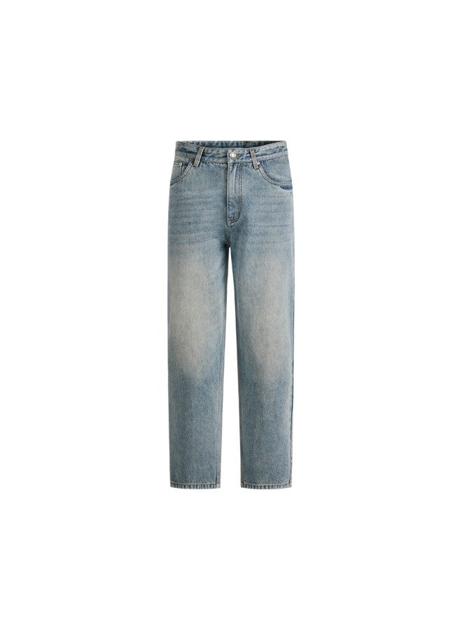 Chinism American-style Jeans For Men, Spring High Street Straight-leg Basic Loose Trendy Comfortable Versatile Skin-friendly Wide-leg Trousers For Me - Image 4
