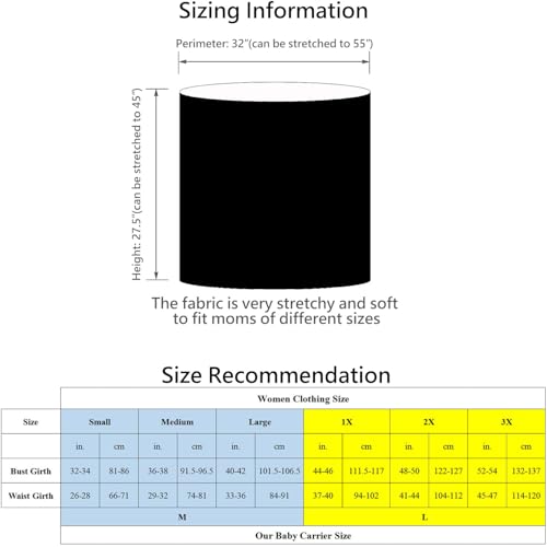 Kloovete Baby Wrap Carrier, Perfect Baby Carrier Wrap Sling for Newborn and Infant up to 35 lbs. (Black/White, M (S, M, L of Clothing Size)) - Image 3