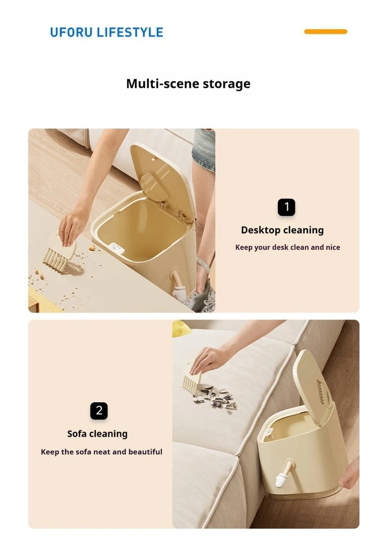 Generic Desktop trash can high-grade press spring cover wastebasket large capacity waterproof cover with cover office trash can  - Image 3