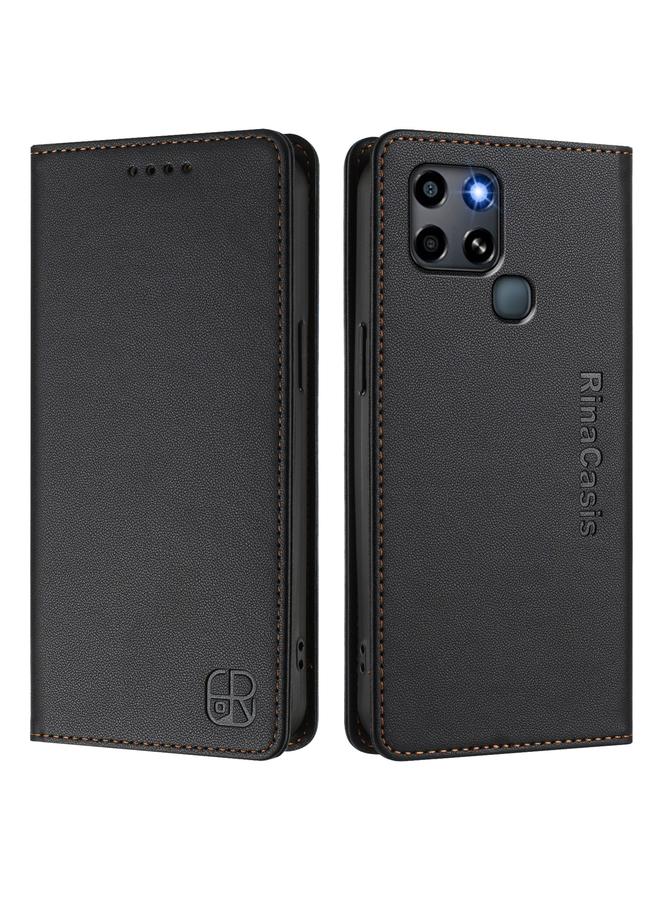 Zaboon Case For Infinix Smart 6 / 6 Plus / 6 HD RC01 Dual-Folded Magnetic Suction RFID Leather Phone Case - Image 2