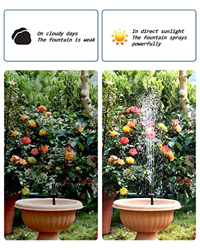 Biling Solar Fountain for Bird Bath, Solar Panel Kit Outdoor Solar Water Pump with 4ft Tubing for Hummingbird Bath, Small Pond and Fish Tank - Image 3
