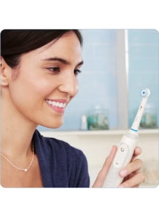أورال بي Oral-B Sensi Ultrathin Cross Action استبدال رؤوس الفرشاة ؛ متوافق مع جميع المقبضات القابلة لإعادة الشحن Oral-B. أبيض / أزرق 1.12 أوقية - Image 5