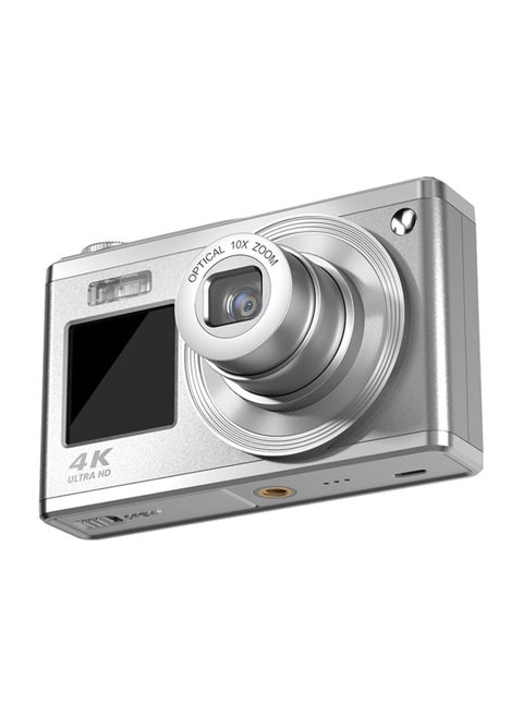 كاميرا رقمية بدقة 4K وزوم بصري مع شاشة مزدوجة وكاميرا سيلفي