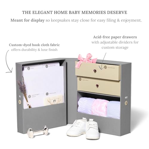 Savor | Baby Keepsake Organizer Box | The Original Fabric Acid-Free Modern Minimalist Gender-neutral Memory Box with Labels | For Pregnancy, Mother’s Day, Baby Shower, New Baby Girl Baby Boy Gifting - Image 3