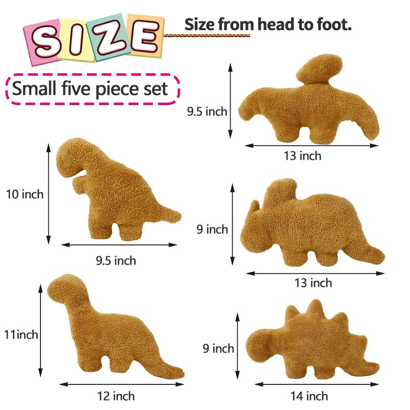 Isaacalyx 5 Packs Dino Nugget Pillow Plush Soft Dinosaur Chicken Nuggets Pillow for Birthday Gifts Dinosaur Theme Party Decorations - Image 3