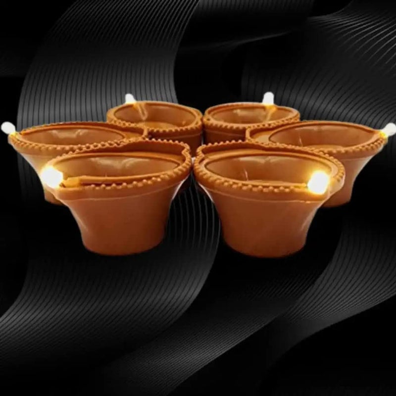 Sunzita SuNZita Water Sensor Diya Set Water Sensor LED Diyas Decorative Diya Decorative LED Lights EDiya Set for Home Diwali Festivals Decoration I Battery Operated Set of 12 12 