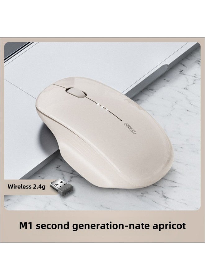 Inphic M1 Second Generation Wireless Mouse Bluetooth Three Mode Rechargeable Silent For Business Office Home Use On Laptop-Color:Apricot - Image 1