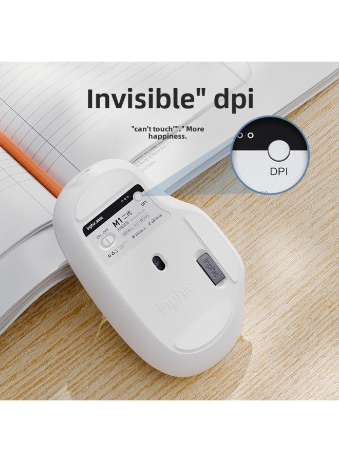 Inphic M1 Second Generation Wireless Mouse Bluetooth Three Mode Rechargeable Silent For Business Office Home Use On Laptop-Color:Apricot - Image 4