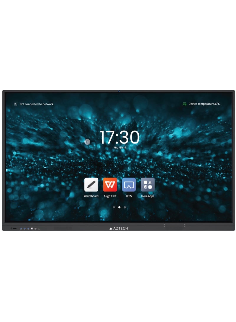 65 Inch 4K UHD Interactive Smart Board Display | Android 14 Smart Touch Screen Panel | Octa Core A55 Processor | 8GB RAM 128GB Storage | 40 Point Multi Touch Digital Whiteboard | Wi-Fi 6 Smart Classroom Display | 48MP AI Camera | Built-in Speakers 20W x2 + 20W Subwoofer | Google Play Store | Wireless Screen Share E-Share | BYOM Conference Display | Interactive Flat Panel for School, Office Meeting Room, Training Center, Business Presentation Monitor  AZ2565- ME01