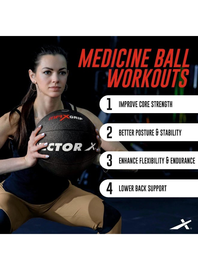 Vector X Medicine Ball – Heavy Weight, Durable Rubber for Fitness, Strength & Full Body Training, Gym Exercise - Image 5