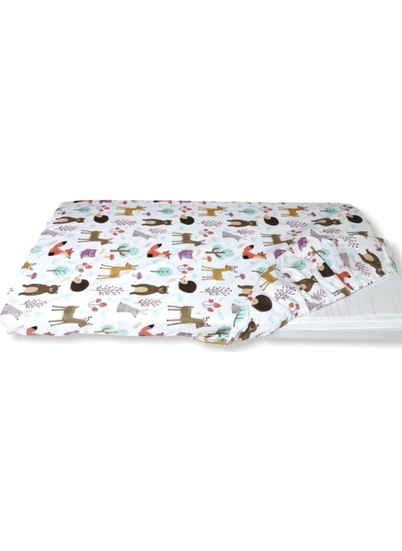 Bebek Özel Baby Special 100% Cotton Baby and Kids Fitted Sheet Nature Patterned 70 x 140 cm  - Image 3