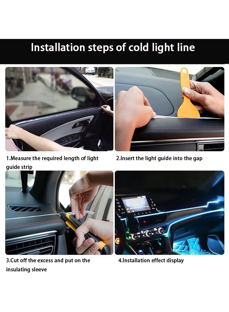 SYOSI USB EL Wire Car Interior LED Light Bar, Neon Cold Light Ambient Light with 6mm Sewing Edge, Ambient Lighting Kit for Car Interior Trim, Garden Decorations 5V/DC(1-5M/16.4FT,Green ) - Image 3