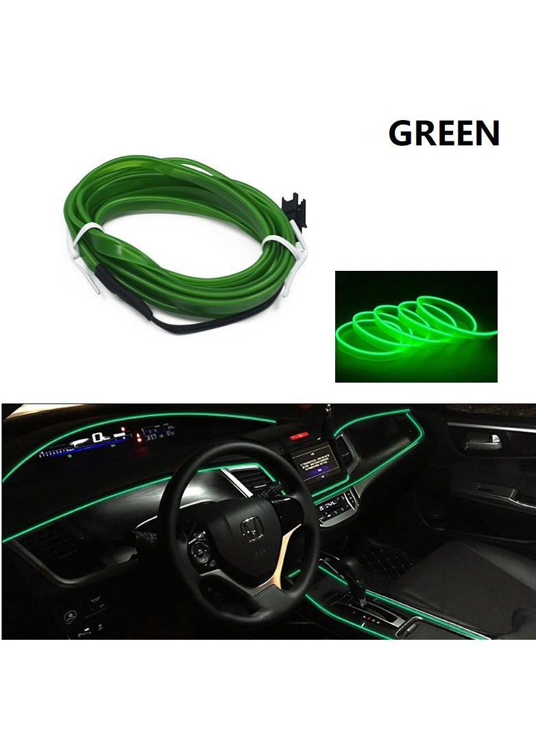 SYOSI USB EL Wire Car Interior LED Light Bar, Neon Cold Light Ambient Light with 6mm Sewing Edge, Ambient Lighting Kit for Car Interior Trim, Garden Decorations 5V/DC(1-5M/16.4FT,Green ) - Image 2