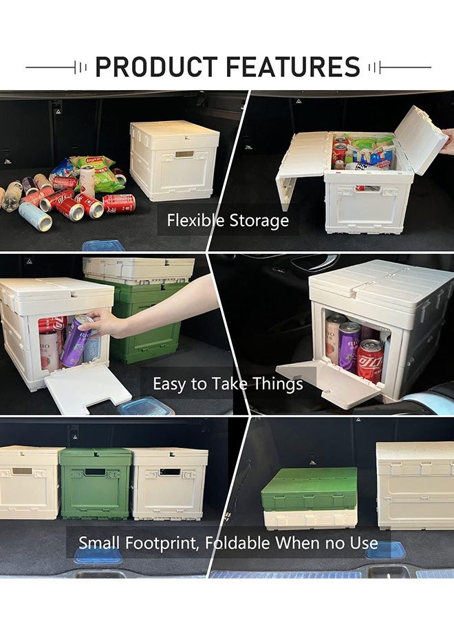 Generic - Foldable Camping Storage Box Picnic Car Trunk Storage Box with Lid Suitable for Outdoor Camping Picnic Multifunctional Table Storage Box - Image 1